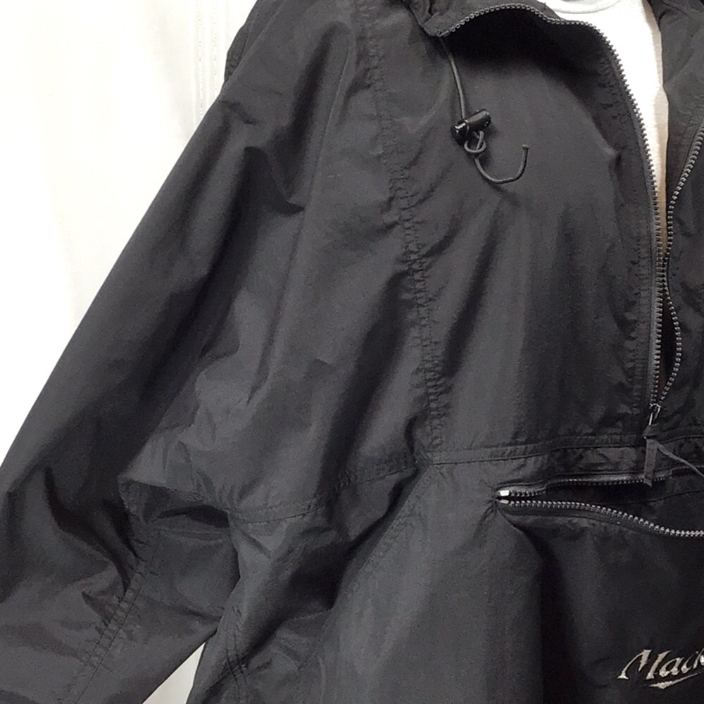 MACK TRUCK ‘Bulldog’ Black Windbreaker Half Zip Hoodie with Pockets XL - Picture 9 of 10